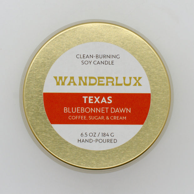 Wanderlux Texas Bluebonnet Dawn 6.5 Ounce Soy Candle