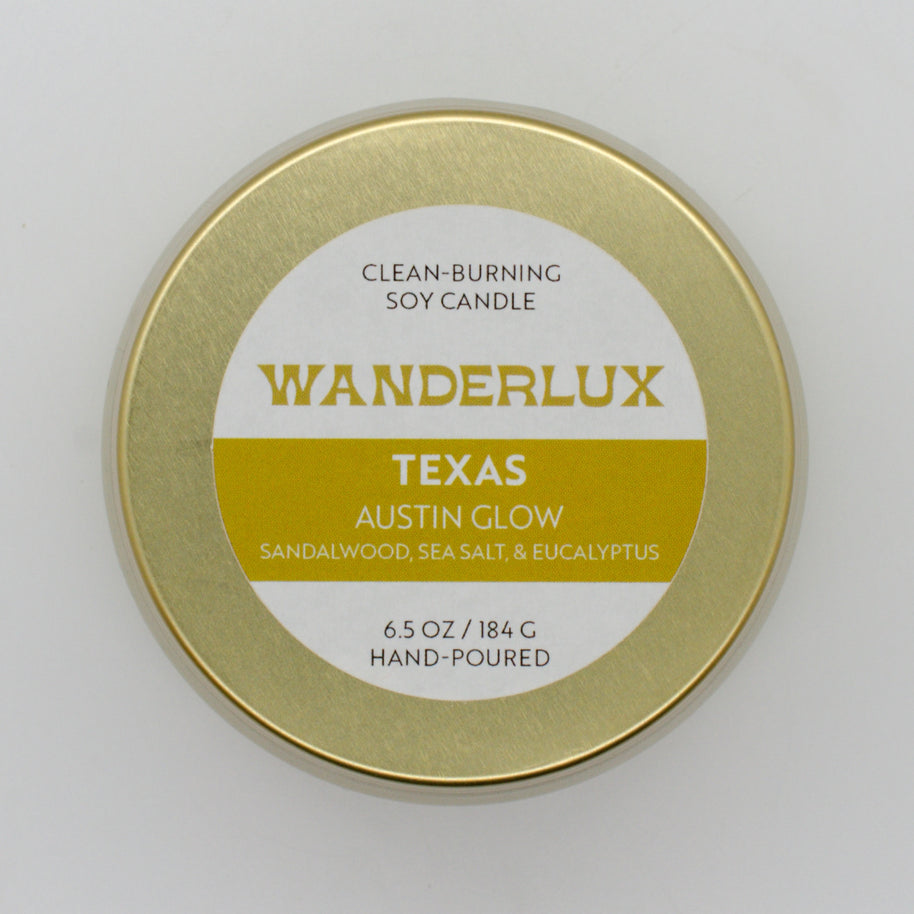 Wanderlux Texas Austin Glow 6.5 Ounce Soy Candle