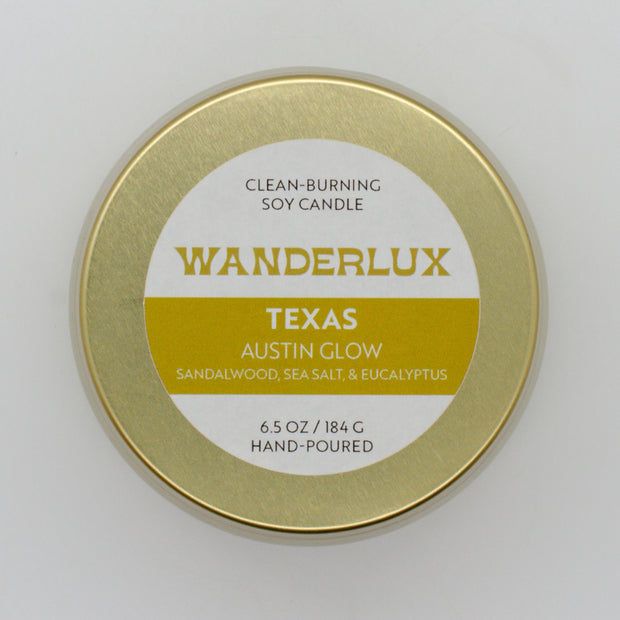 Wanderlux Texas Austin Glow 6.5 Ounce Soy Candle