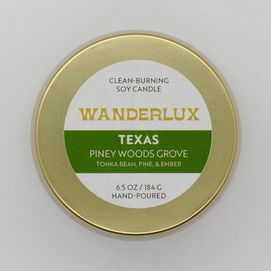 Wanderlux Texas Piney Woods Grove 6.5 Ounce Soy Candle