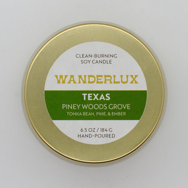 Wanderlux Texas Piney Woods Grove 6.5 Ounce Soy Candle