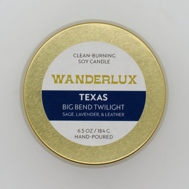 Wanderlux Texas Big Bend Twilight 6.5 Ounce Soy Candle