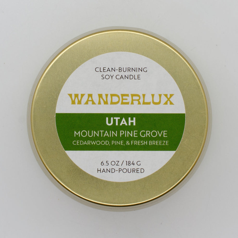 Wanderlux Utah Mountain Pine Grove 6.5 Ounce Soy Candle