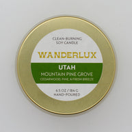 Wanderlux Utah Mountain Pine Grove 6.5 Ounce Soy Candle