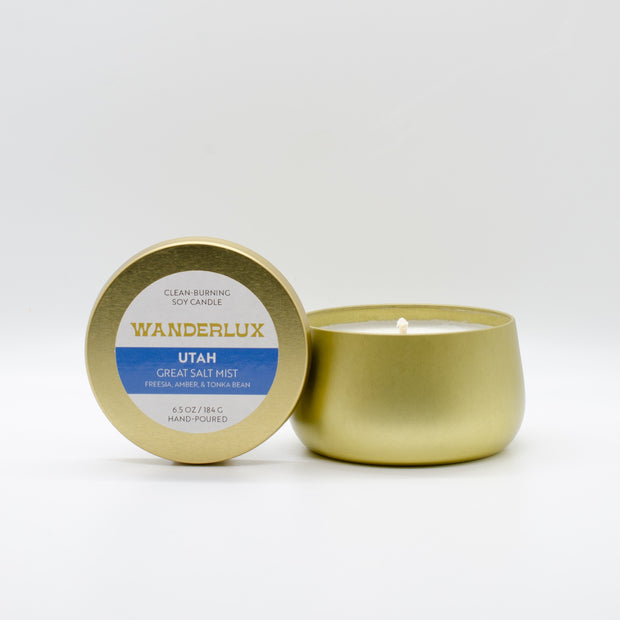 Wanderlux Utah Great Salt Mist 6.5 Ounce Soy Candle