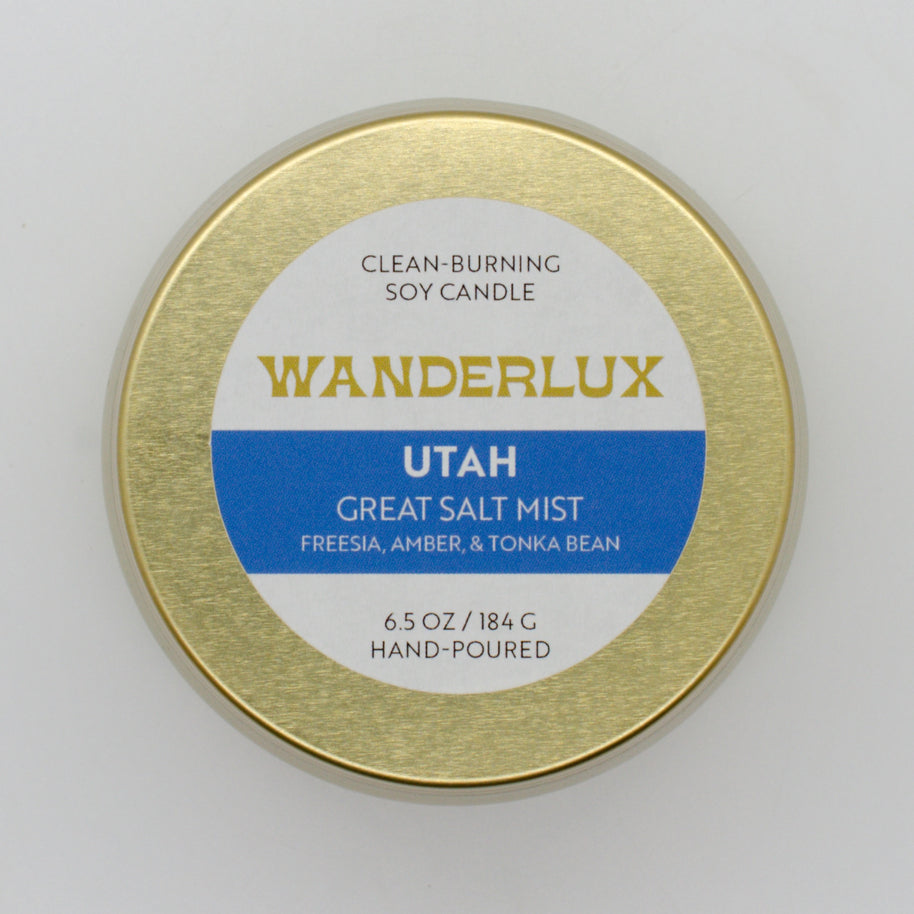 Wanderlux Utah Great Salt Mist 6.5 Ounce Soy Candle