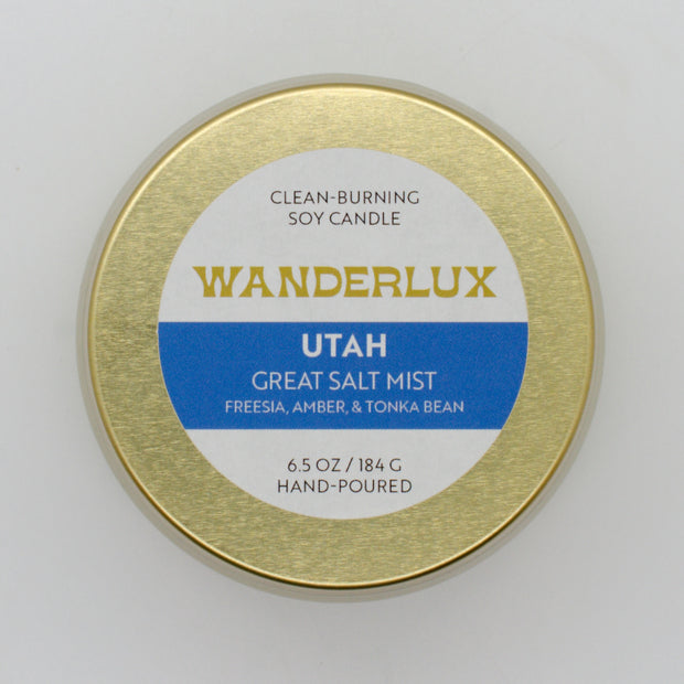 Wanderlux Utah Great Salt Mist 6.5 Ounce Soy Candle