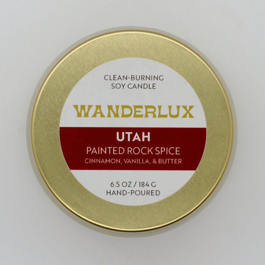 Wanderlux Utah Painted Rock Spice 6.5 Ounce Soy Candle