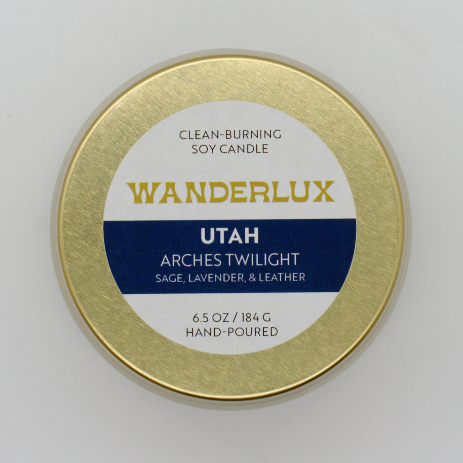 Wanderlux Utah Arches Twilight 6.5 Ounce Soy Candle