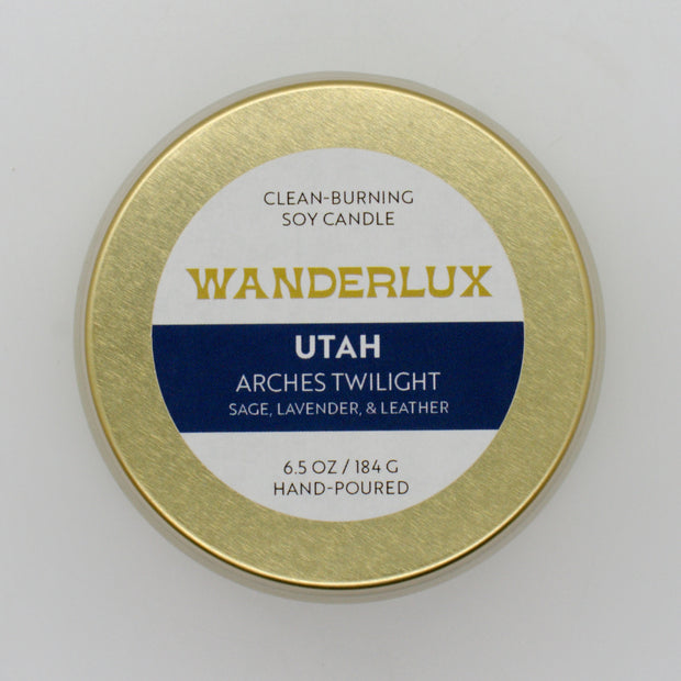Wanderlux Utah Arches Twilight 6.5 Ounce Soy Candle