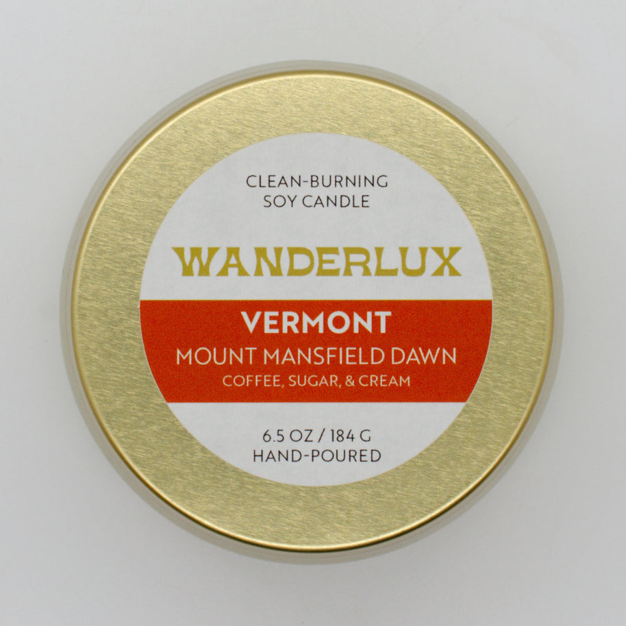 Wanderlux Vermont Mount Mansfield Dawn 6.5 Ounce Soy Candle