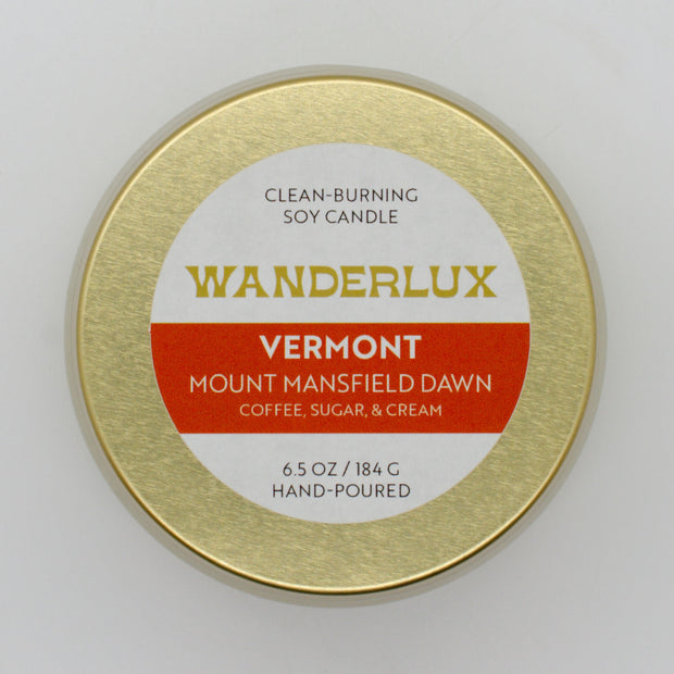Wanderlux Vermont Mount Mansfield Dawn 6.5 Ounce Soy Candle