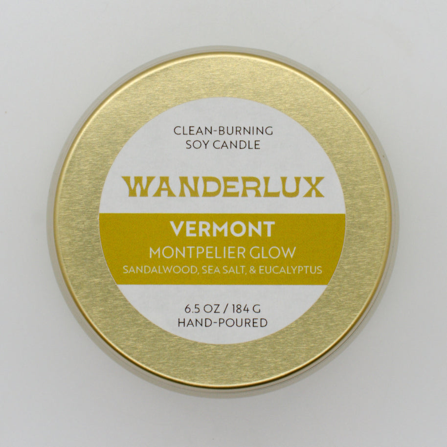 Wanderlux Vermont Montpelier Glow 6.5 Ounce Soy Candle