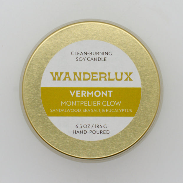 Wanderlux Vermont Montpelier Glow 6.5 Ounce Soy Candle