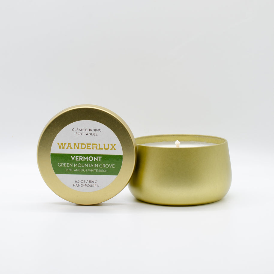 Wanderlux Vermont Green Mountain Grove 6.5 Ounce Soy Candle