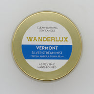 Wanderlux Vermont Silver Stream Mist 6.5 Ounce Soy Candle