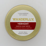Wanderlux Vermont Maple Leaf Spice 6.5 Ounce Soy Candle