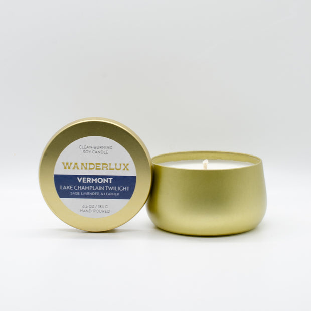Wanderlux Vermont Lake Champlain Twilight 6.5 Ounce Soy Candle