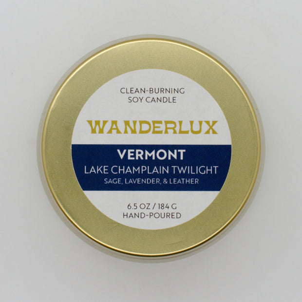 Wanderlux Vermont Lake Champlain Twilight 6.5 Ounce Soy Candle