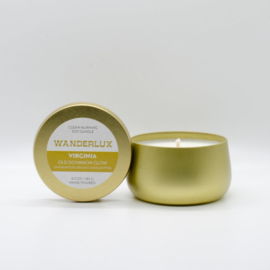 Wanderlux Virginia Old Dominion Glow 6.5 Ounce Soy Candle