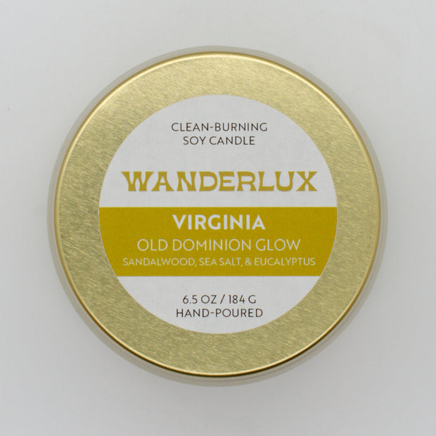 Wanderlux Virginia Old Dominion Glow 6.5 Ounce Soy Candle