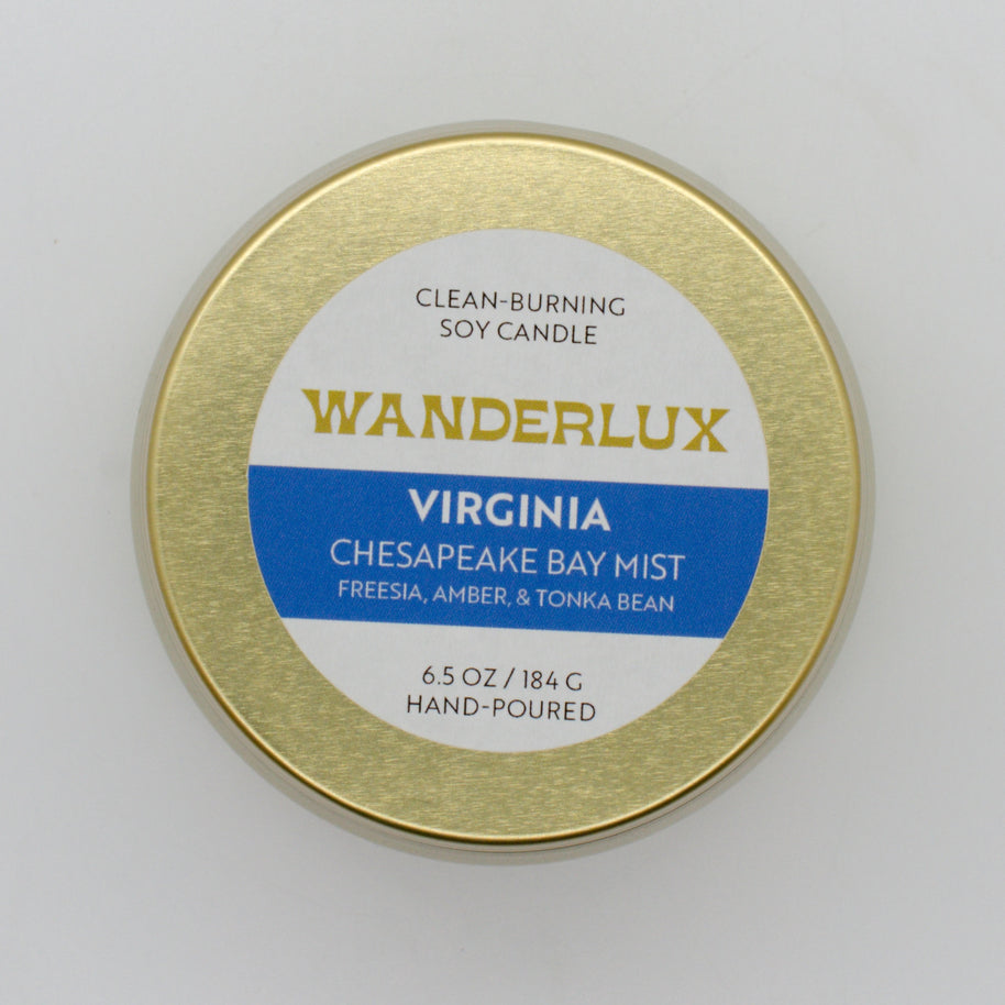 Wanderlux Virginia Chesapeake Bay Mist 6.5 Ounce Soy Candle