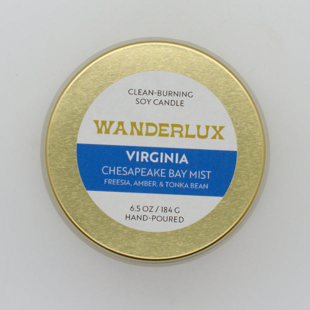 Wanderlux Virginia Chesapeake Bay Mist 6.5 Ounce Soy Candle