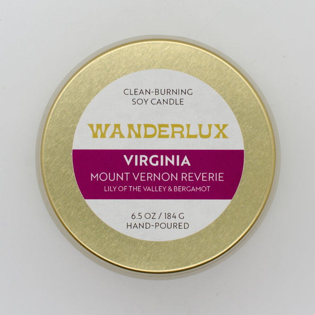Wanderlux Virginia Mount Vernon Reverie 6.5 Ounce Soy Candle