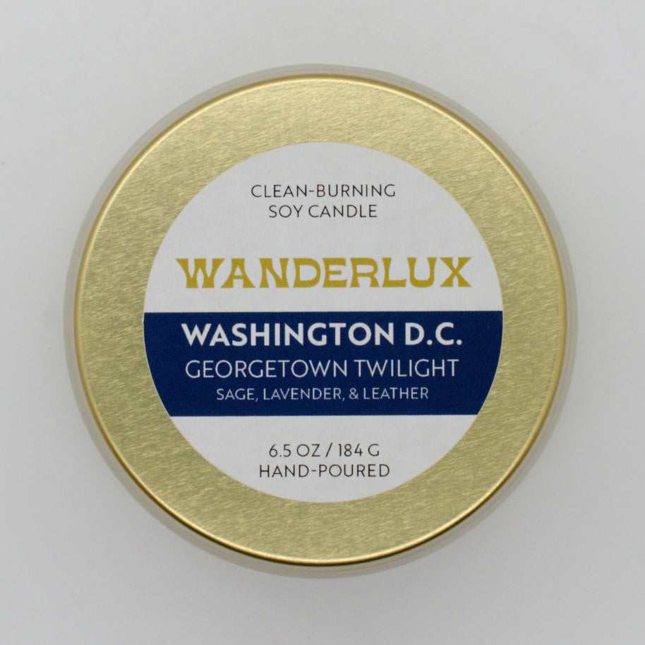 Wanderlux Washington D.C. Georgetown Twilight 6.5 Ounce Soy Candle