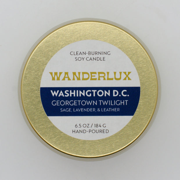 Wanderlux Washington D.C. Georgetown Twilight 6.5 Ounce Soy Candle