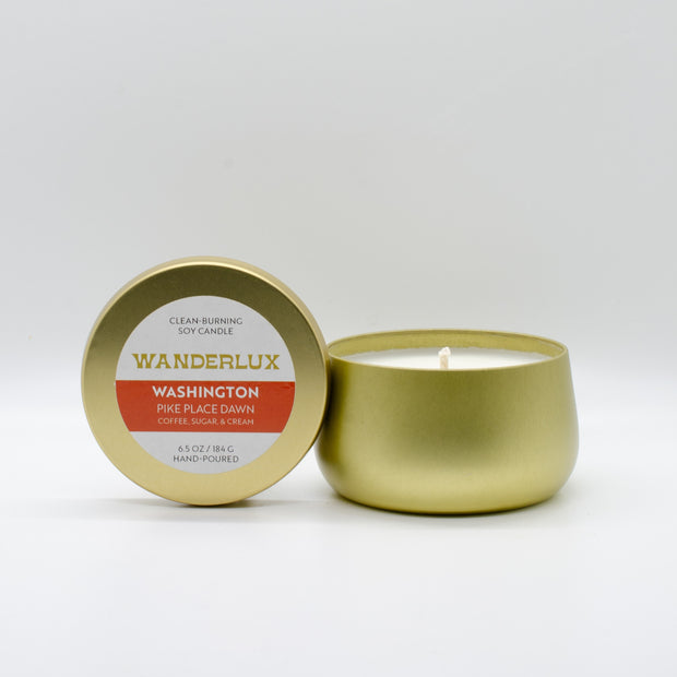 Wanderlux Washington Pike Place Dawn 6.5 Ounce Soy Candle