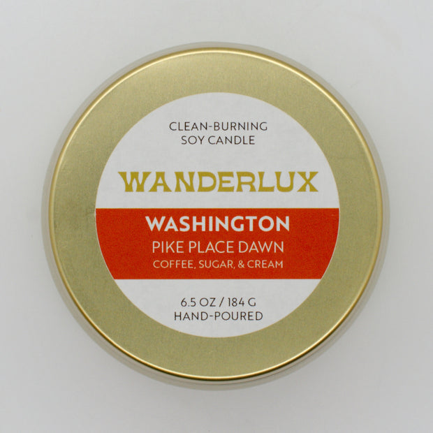 Wanderlux Washington Pike Place Dawn 6.5 Ounce Soy Candle