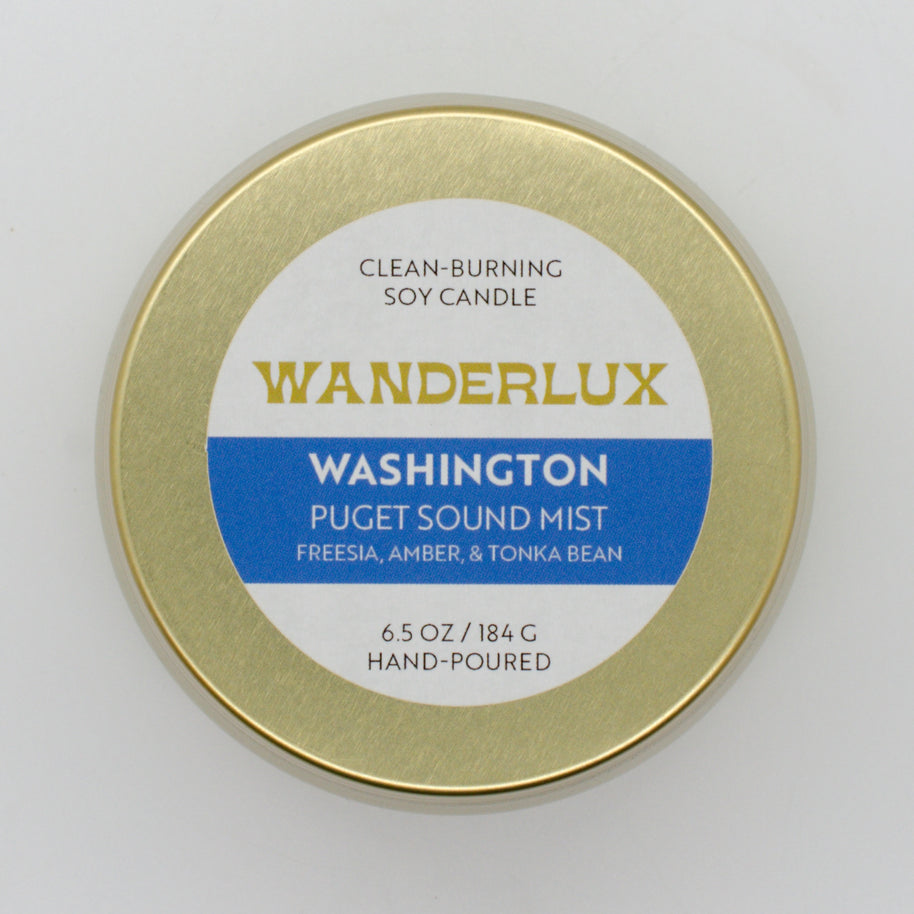 Wanderlux Washington Puget Sound Mist 6.5 Ounce Soy Candle