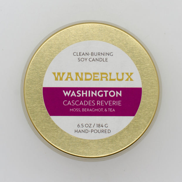 Wanderlux Washington Cascades Reverie 6.5 Ounce Soy Candle