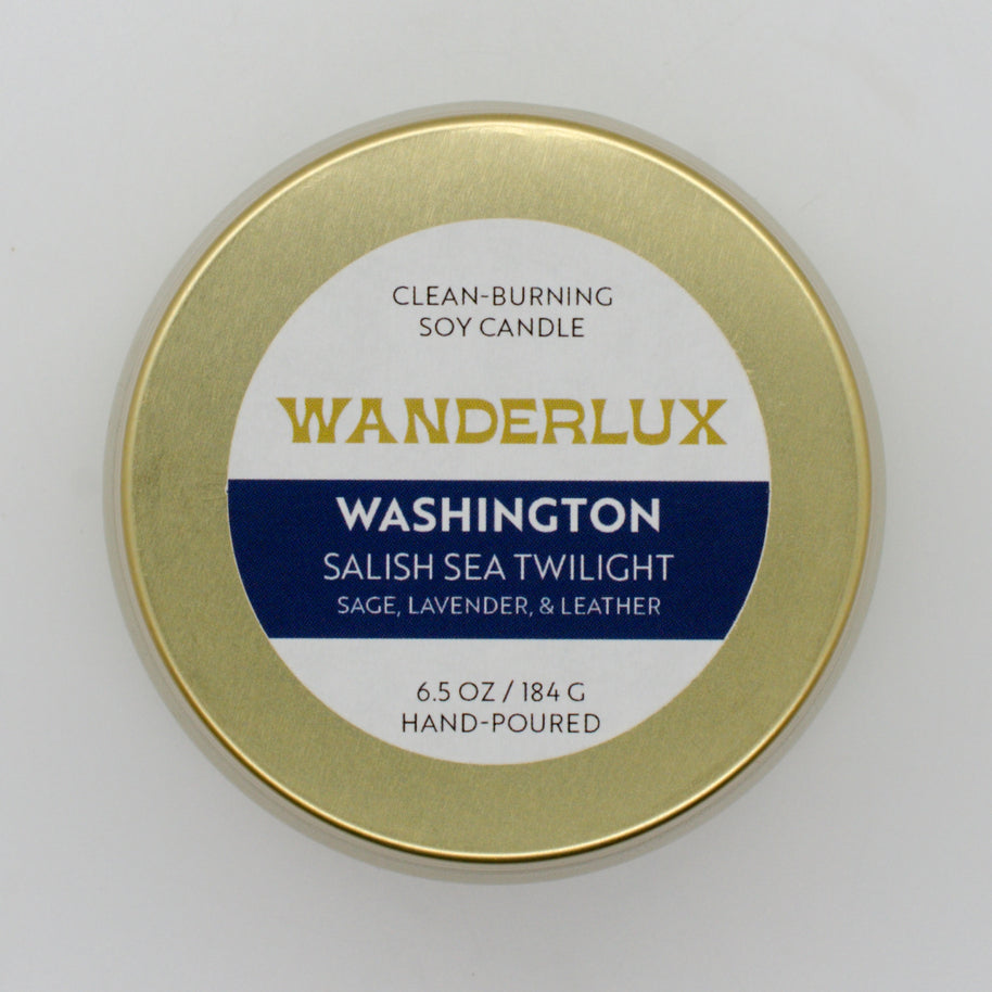 Wanderlux Washington Salish Sea Twilight 6.5 Ounce Soy Candle