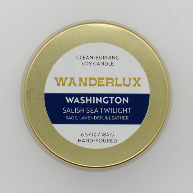 Wanderlux Washington Salish Sea Twilight 6.5 Ounce Soy Candle