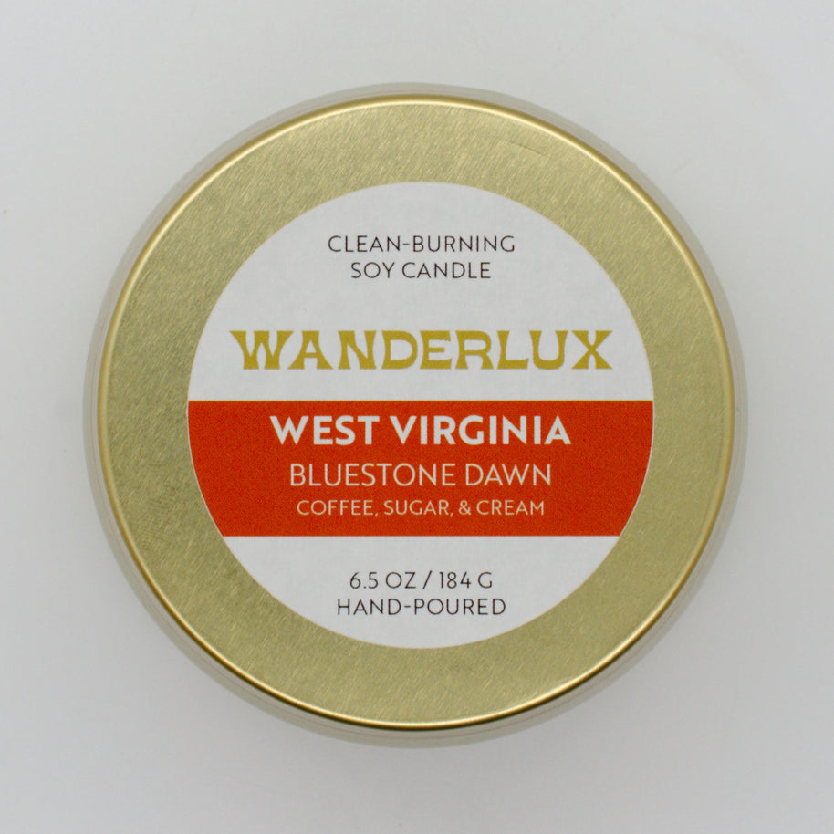 Wanderlux West Virginia Bluestone Dawn 6.5 Ounce Soy Candle