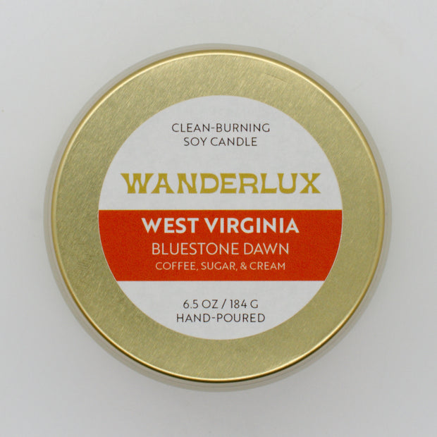 Wanderlux West Virginia Bluestone Dawn 6.5 Ounce Soy Candle