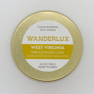 Wanderlux West Virginia Spruce Knob Glow 6.5 Ounce Soy Candle