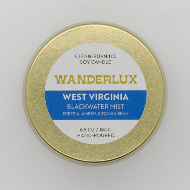 Wanderlux West Virginia Blackwater Mist 6.5 Ounce Soy Candle