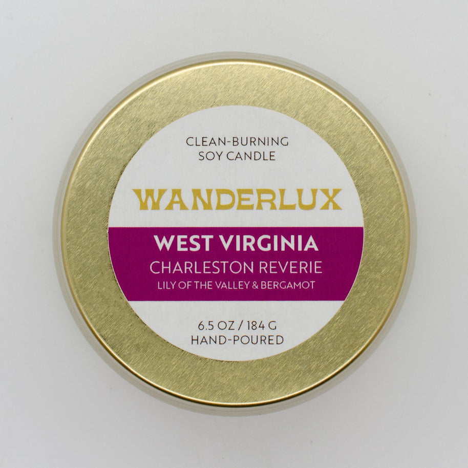 Wanderlux West Virginia Charleston Reverie 6.5 Ounce Soy Candle