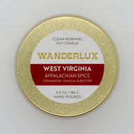 Wanderlux West Virginia Appalachian Spice 6.5 Ounce Soy Candle