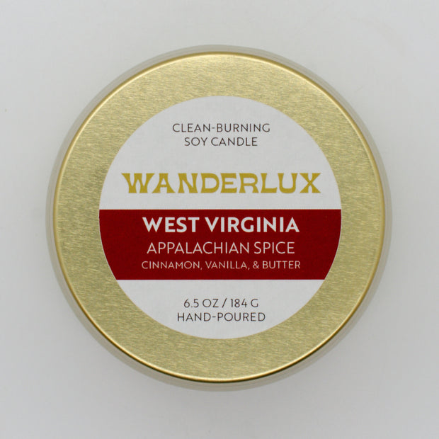 Wanderlux West Virginia Appalachian Spice 6.5 Ounce Soy Candle