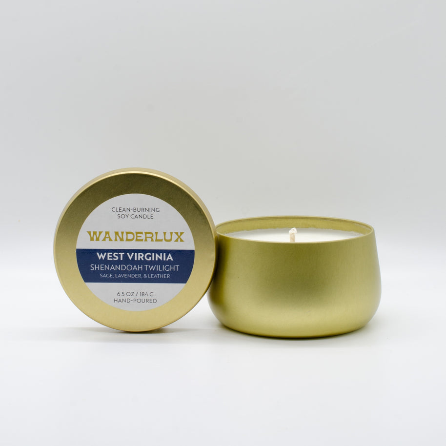 Wanderlux West Virginia Shenandoah Twilight 6.5 Ounce Soy Candle