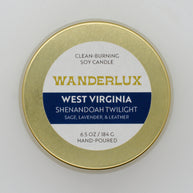 Wanderlux West Virginia Shenandoah Twilight 6.5 Ounce Soy Candle
