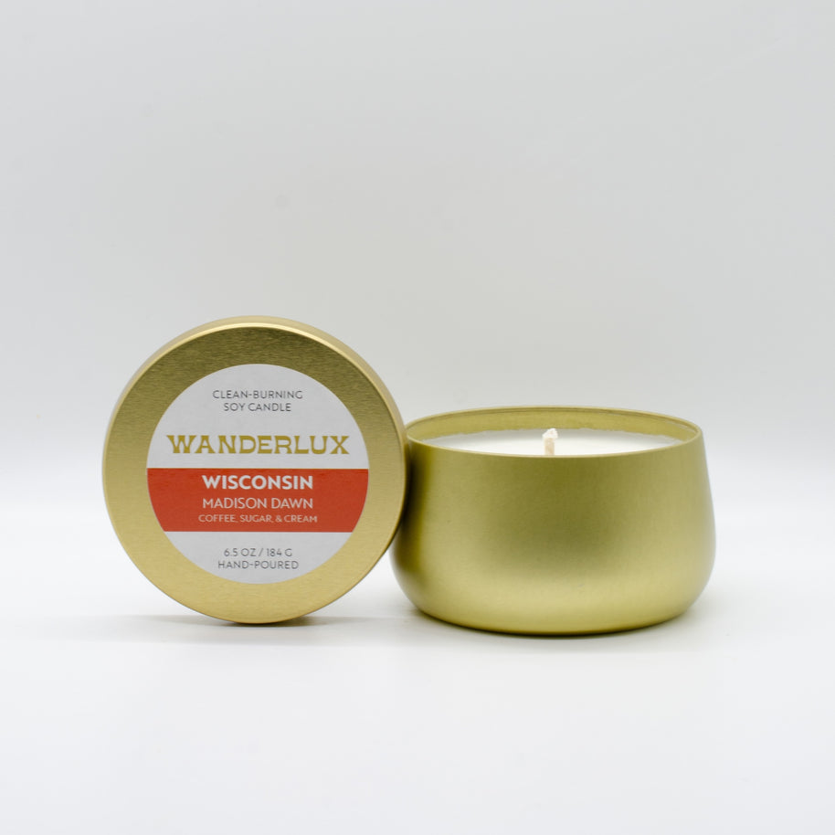 Wanderlux Wisconsin Madison Dawn 6.5 Ounce Soy Candle