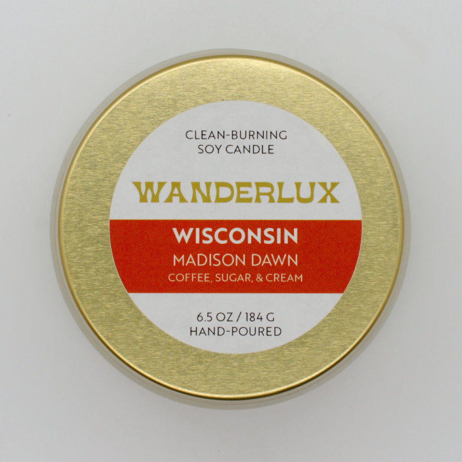 Wanderlux Wisconsin Madison Dawn 6.5 Ounce Soy Candle