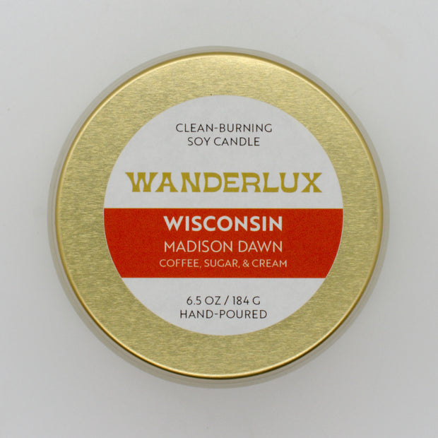 Wanderlux Wisconsin Madison Dawn 6.5 Ounce Soy Candle
