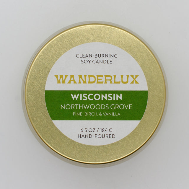 Wanderlux Wisconsin Northwoods Grove 6.5 Ounce Soy Candle