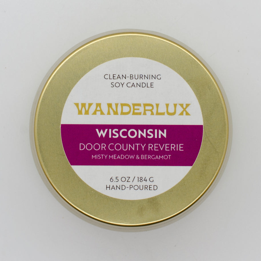Wanderlux Wisconsin Door County Reverie 6.5 Ounce Soy Candle